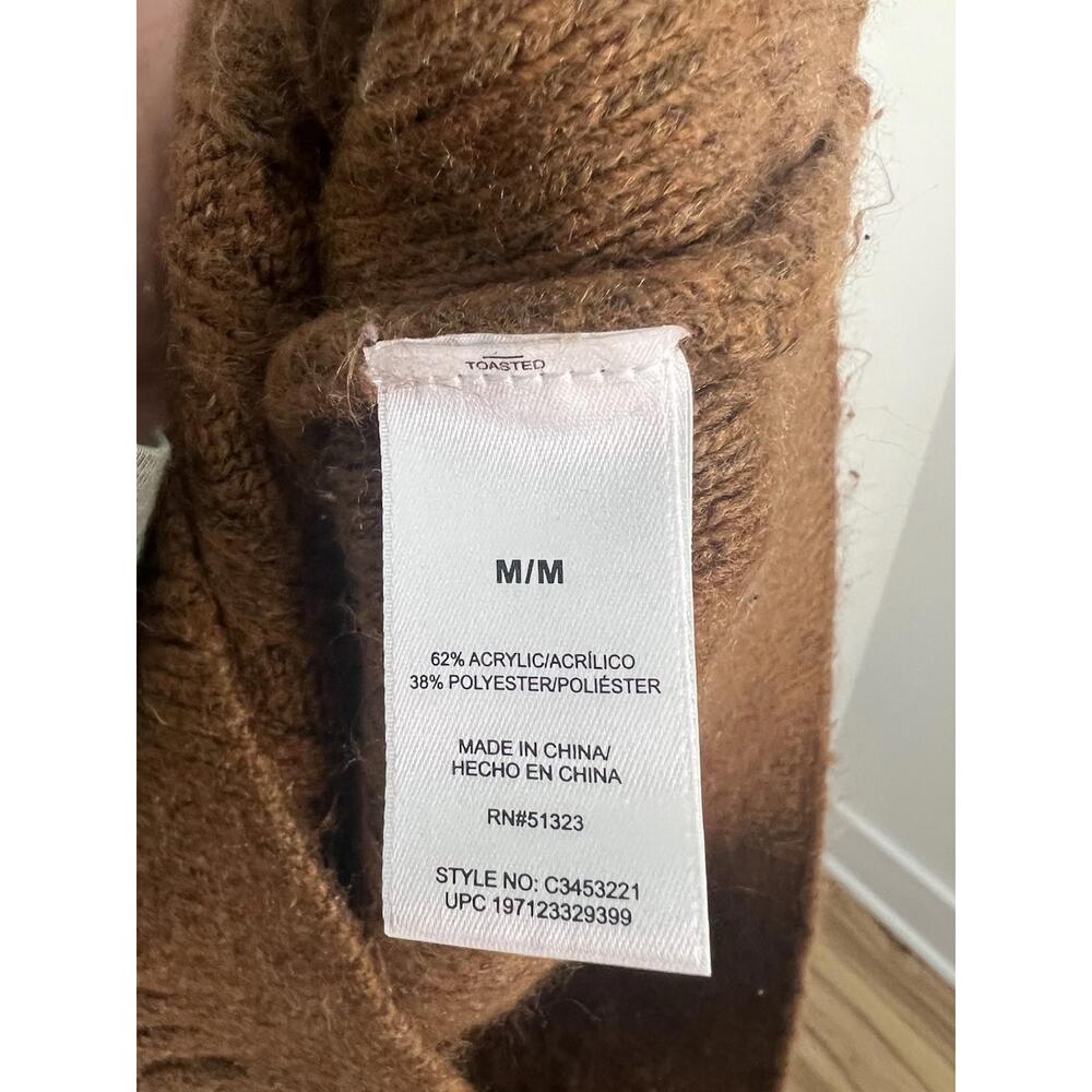 Vince‎ Camuto Women's Medium Rusty Orange Brown Fuzzy Sweater Pattern Cozy - Picture 5 of 6